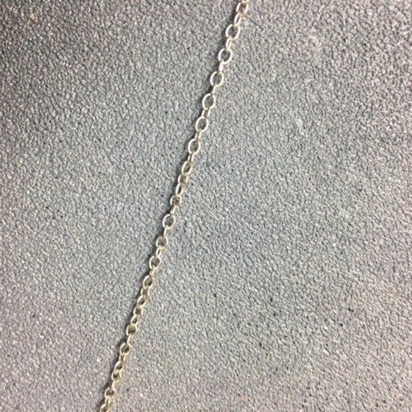 Stone Loop Pendant Necklace Mint Green Long Silver Chain Retro BoHo Soft Girl - Picture 4 of 6